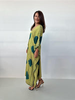 Mala Handworks Mala Kaftan in Lime & Jade Polka Dot Tie Dye