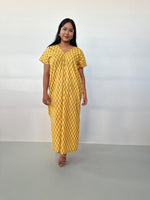 Mala Handworks Callie Petite Cotton Kaftan in Yellow Paisley