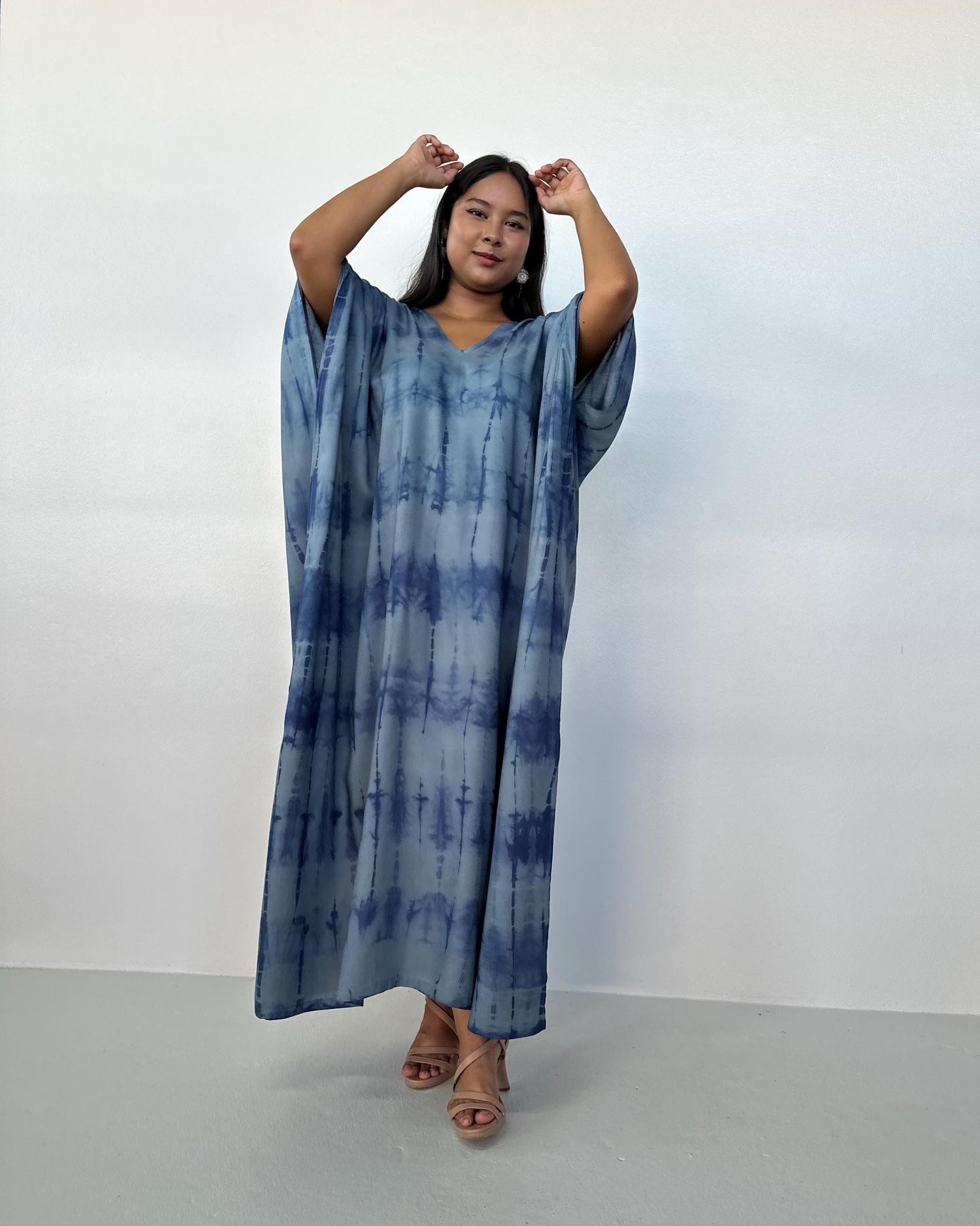 Camila Kaftan in Slate & Blue Tie Dye