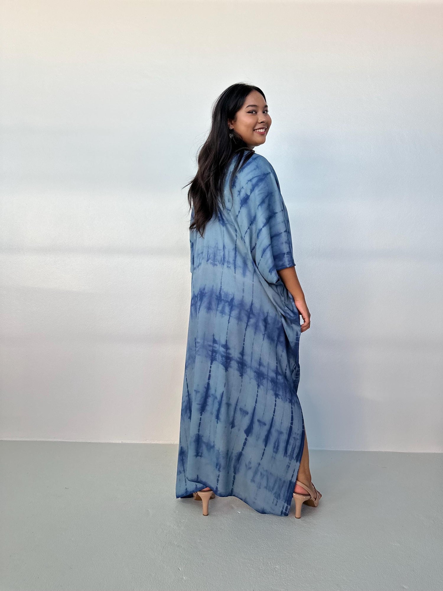 Camila Kaftan in Slate & Blue Tie Dye