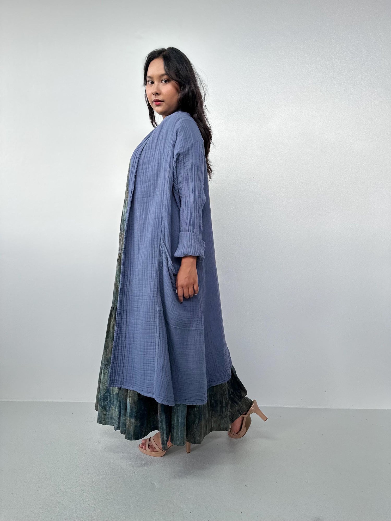 Yara Open Cardigan in Blueberry