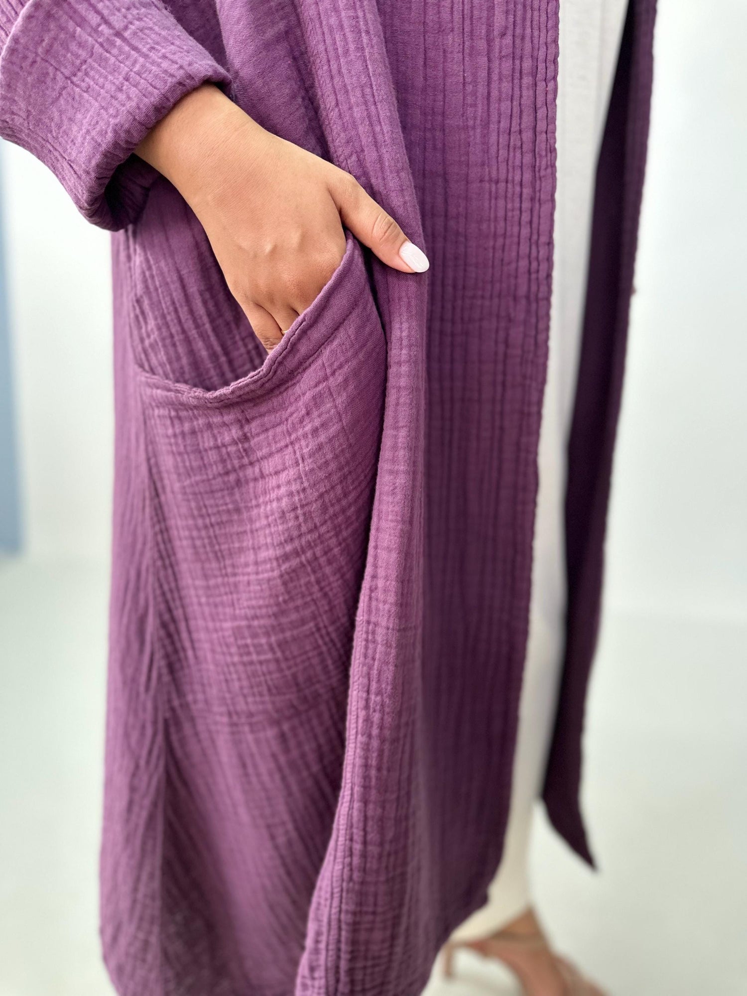 Yara Open Cardigan in Plum