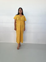 Mala Handworks Callie Petite Cotton Kaftan in Yellow Paisley