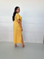 Mala Handworks Callie Petite Cotton Kaftan in Yellow Paisley