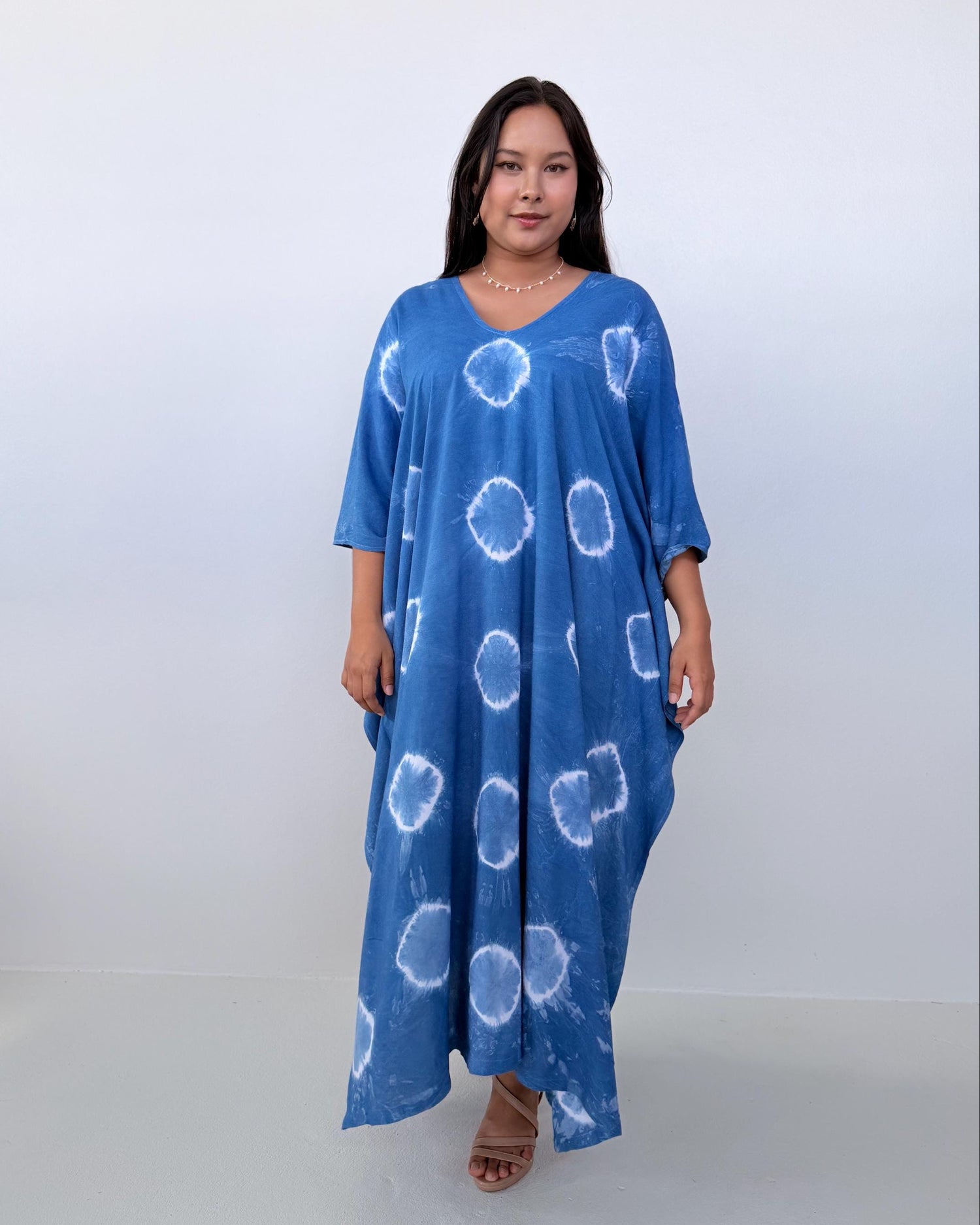 Indigo Kaftan in Hand Dyed Indigo Blue