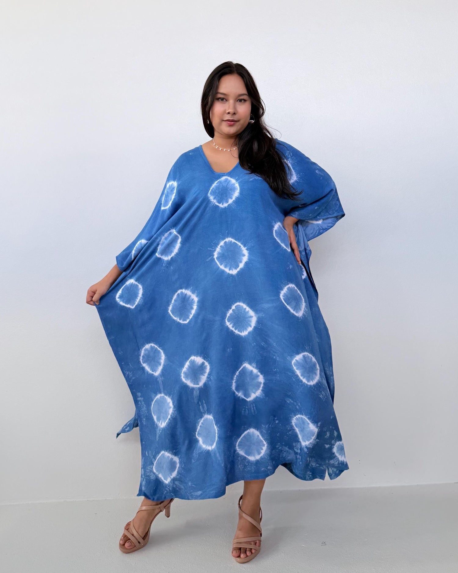 Indigo Kaftan in Hand Dyed Indigo Blue