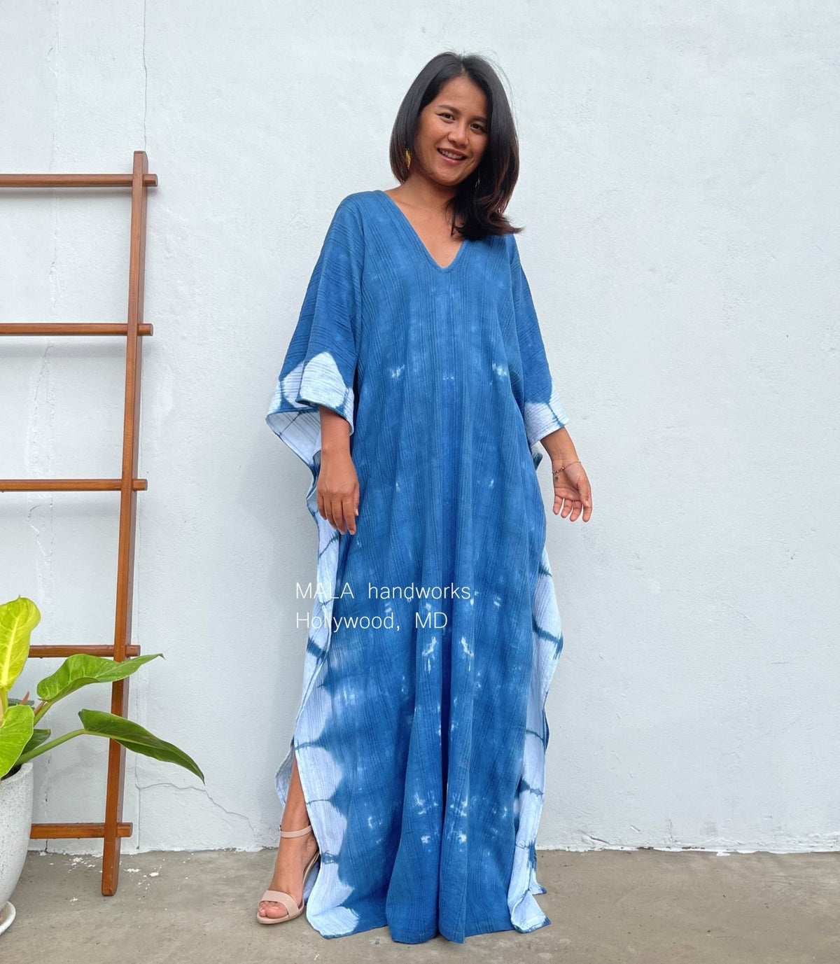 MALA handworks  Indigo Kaftan in Hand Dyed Indigo Blue