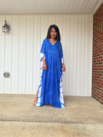 Indigo Kaftan in Hand Dyed Indigo Blue - Mala Handworks