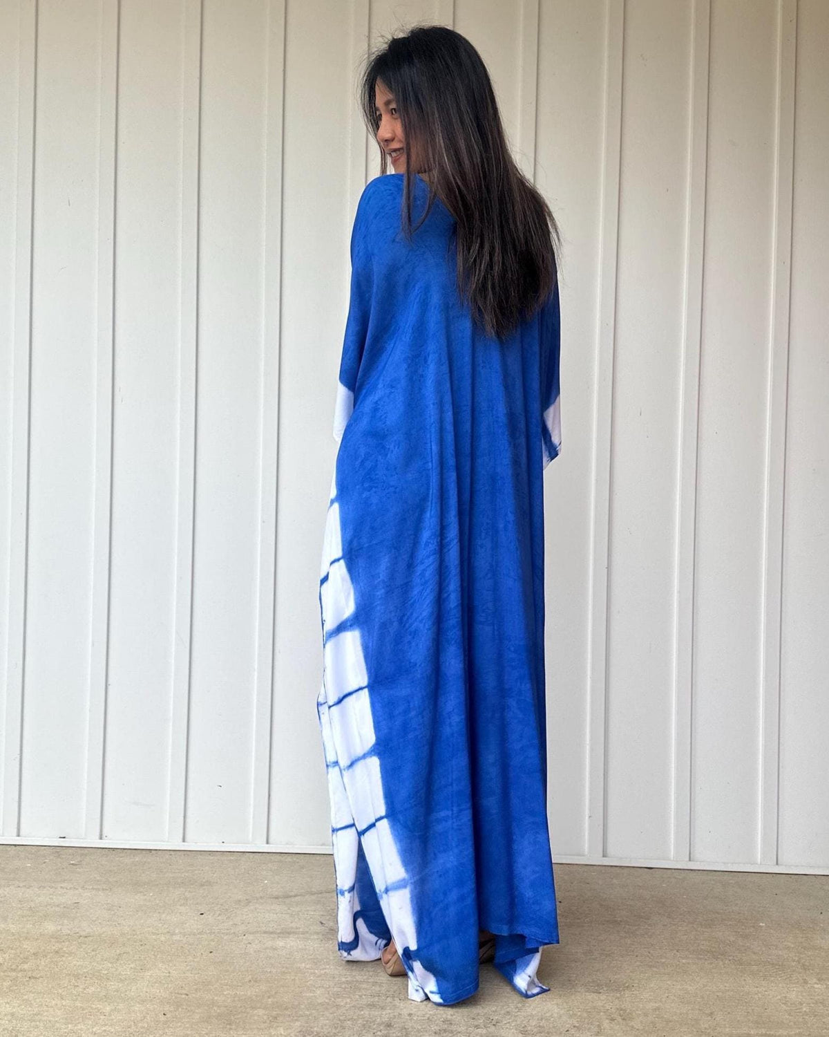 Indigo Kaftan in Hand Dyed Indigo Blue - Mala Handworks