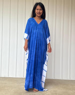 Indigo Kaftan in Hand Dyed Indigo Blue - Mala Handworks