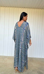 MALA handworks iynta Kaftan in Gray and Blue Tie Dye
