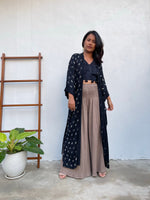 MALA handworks Kara Robe Black and Silkscreen Pattern