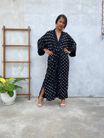 MALA handworks Kara Robe Black and Silkscreen Pattern