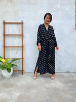 MALA handworks Kara Robe Black and Silkscreen Pattern