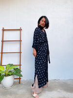 MALA handworks Kara Robe Black and Silkscreen Pattern