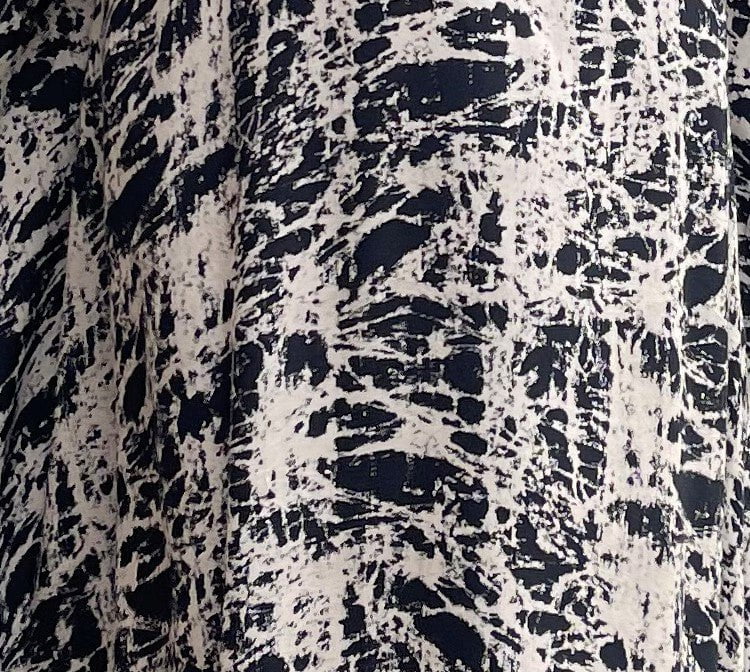 MALA handworks Luna Kaftan in Black and Abstract Silkscreen