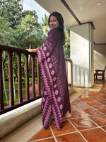 Mala Handworks  Luna Hand Screen Printed Kaftan in Eggplant
