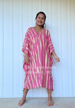 MALA handworks  Luna Kaftan in Pink and Pattern Silkcreen