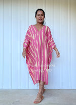 MALA handworks  Luna Kaftan in Pink and Pattern Silkcreen