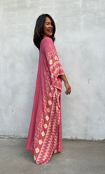 MALA handworks Luna Kaftan in Evening Rose and Pattern Silkscreen