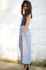 MALA handworks  Lyla Linen pants in Blue Gray
