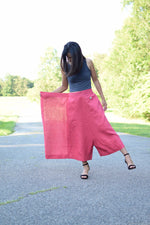 MALA handworks  Lyla Linen pants in Fuchsia Red
