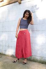 MALA handworks  Lyla Linen pants in Fuchsia Red