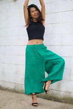 MALA handworks  Lyla Linen pants in Green