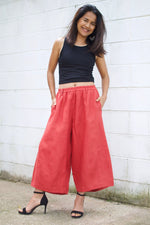 MALA handworks  Lyla Linen pants in Red Linen