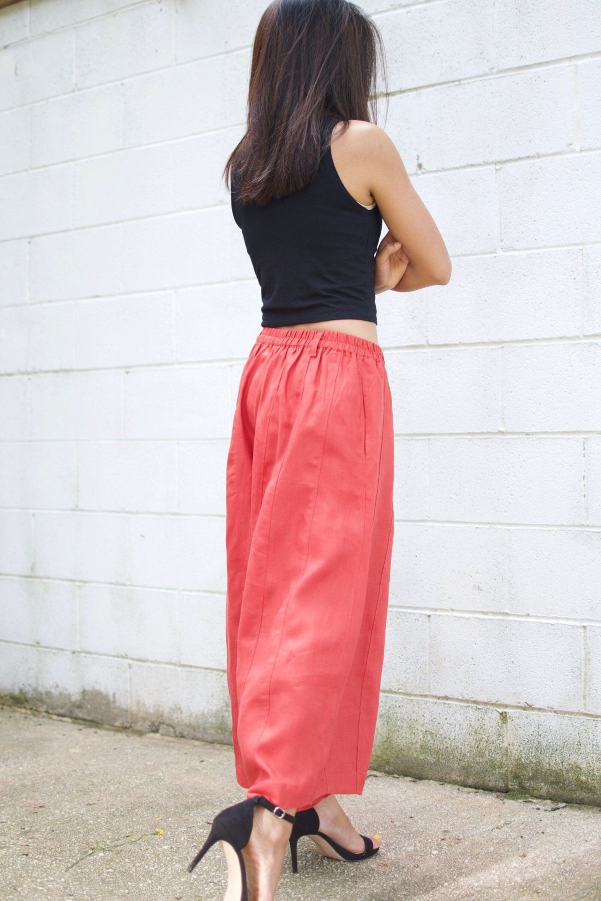 MALA handworks  Lyla Linen pants in Red Linen