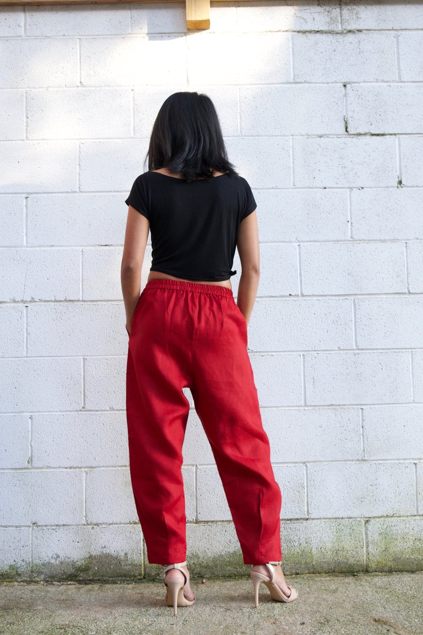 MALA handworks  Ruby Lyla Linen pants in Red