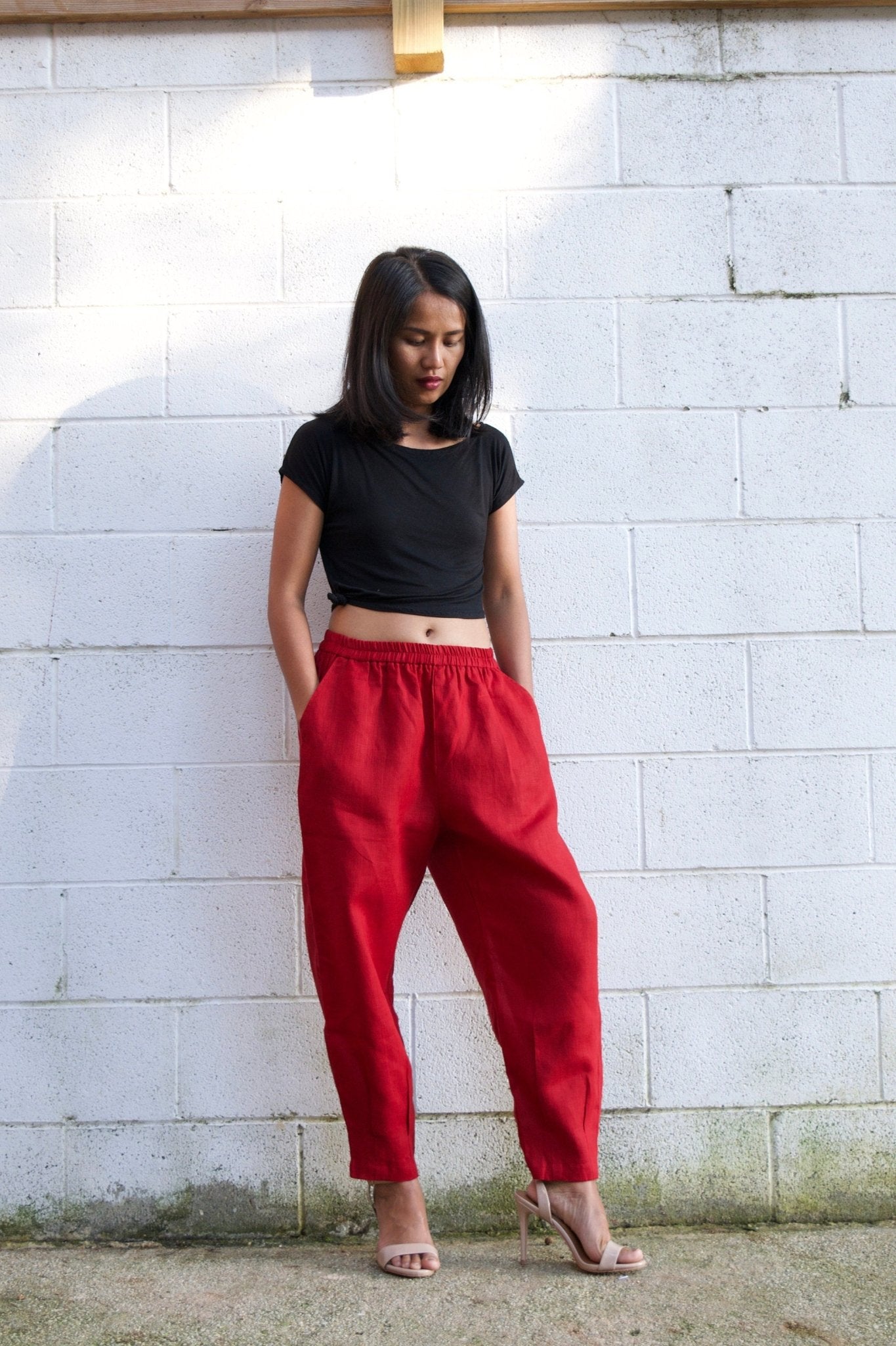 MALA handworks  Ruby Lyla Linen pants in Red