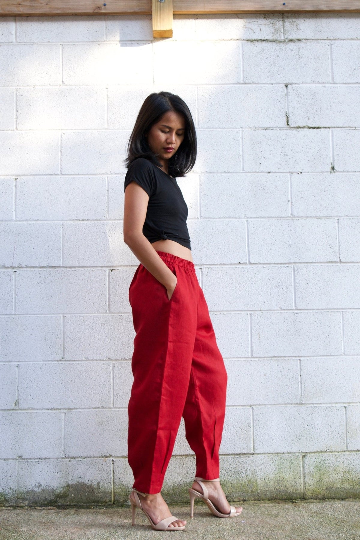 MALA handworks  Ruby Lyla Linen pants in Red