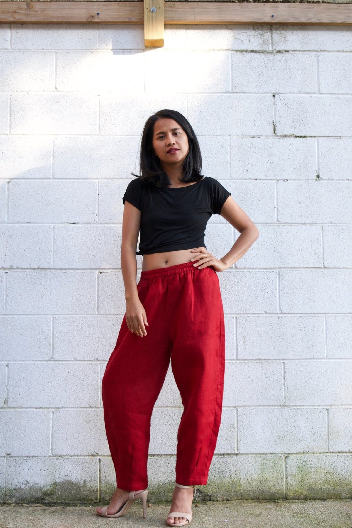 MALA handworks  Ruby Lyla Linen pants in Red