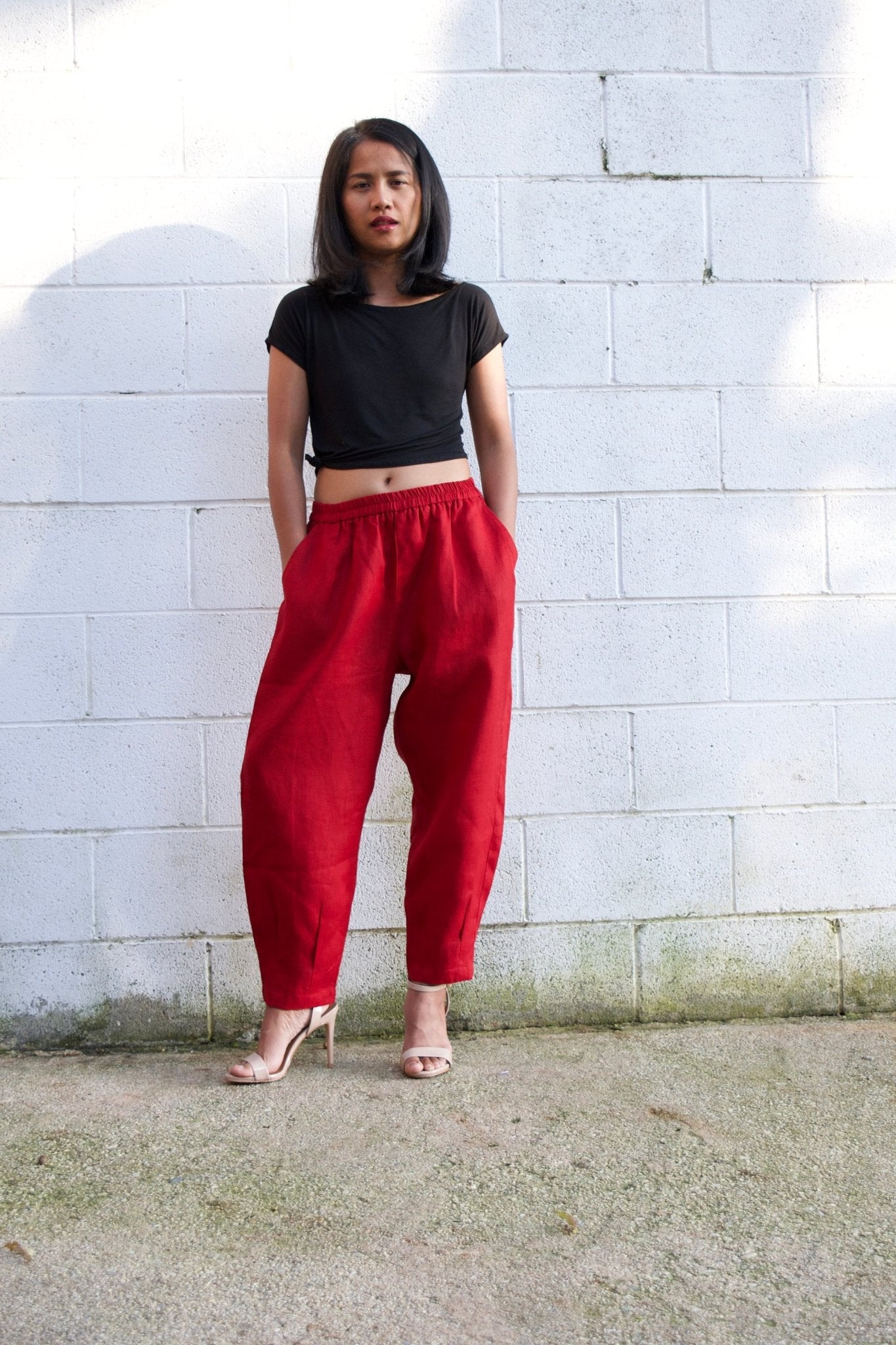 MALA handworks  Ruby Lyla Linen pants in Red