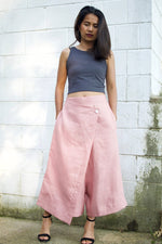 MALA handworks  Old Rose Lyla Linen pants in Rose Pink
