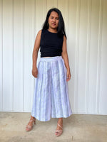 MALA handworks  Lyla Linen pants in White and Blue Stripe