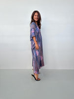 Lyla Natural Hand - Dyed Cotton Kaftan in Mauve - Mala Handworks