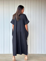 MALA handworks Alice Jersey Cotton Kaftan in Hand-Painted Batik Geometric Design