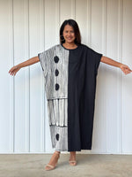 MALA handworks Alice Jersey Cotton Kaftan in Hand-Painted Batik Geometric Design