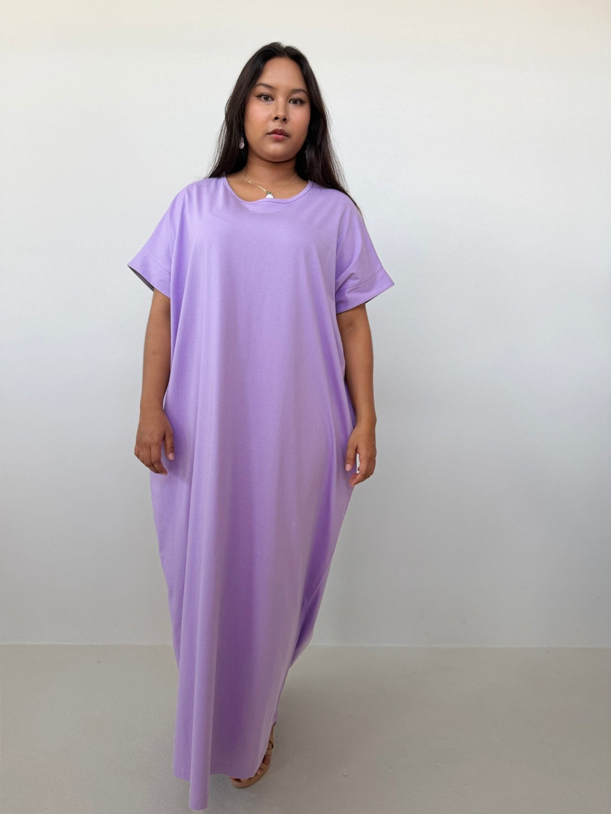 Mala Handworks Alice Jersey Cotton Kaftan in Lilac