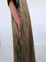 Mala Handworks Alice Jersey Cotton Kaftan in Olive Tie Dye