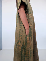Mala Handworks Alice Jersey Cotton Kaftan in Olive Tie Dye