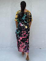 Mala Handworks Alisa Cotton Kaftan in Black Rainbow Tie Dye