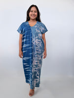 Mala Handworks Alisa Petite Cotton Kaftan in Azure Tie Dye