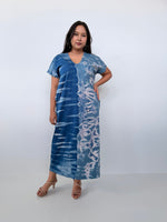 Mala Handworks Alisa Petite Cotton Kaftan in Azure Tie Dye