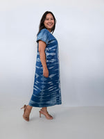 Mala Handworks Alisa Petite Cotton Kaftan in Azure Tie Dye