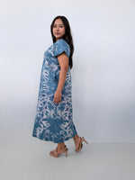 Mala Handworks Alisa Petite Cotton Kaftan in Azure Tie Dye