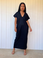 Alisa Petite Cotton Kaftan in Black - Mala Handworks