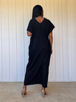 Alisa Petite Cotton Kaftan in Black - Mala Handworks
